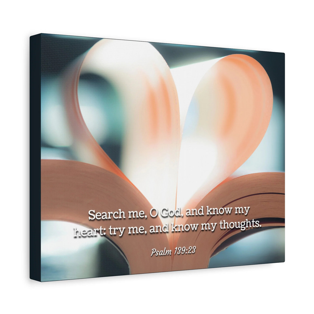 Scripture Canvas Know My Heart Psalm 139:23 Christian Wall Art Bible Verse